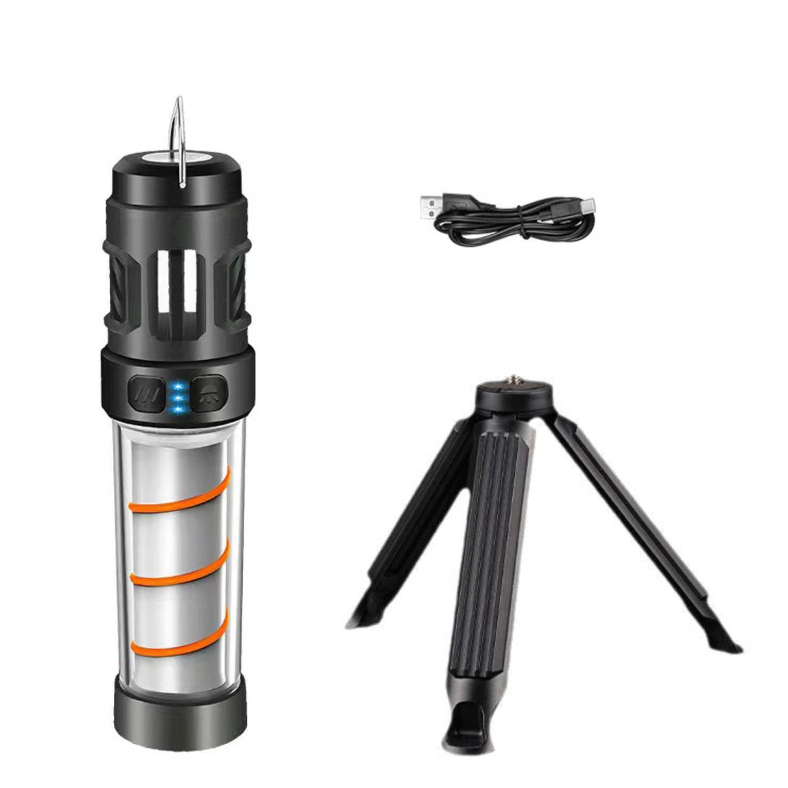 Photo 1 of 3-in-1 ???????? Repellent Camping Lantern & Flashlight with Dual-Zone Heating, 6 Refill Pads 48H, Magnetic Base, USB-C Fast Charge, IPX5 Waterproof for Outdoor Camping (Black)