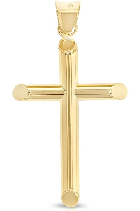 White Gold Cross Pendant 14k Gold Swirl Cross Pendant