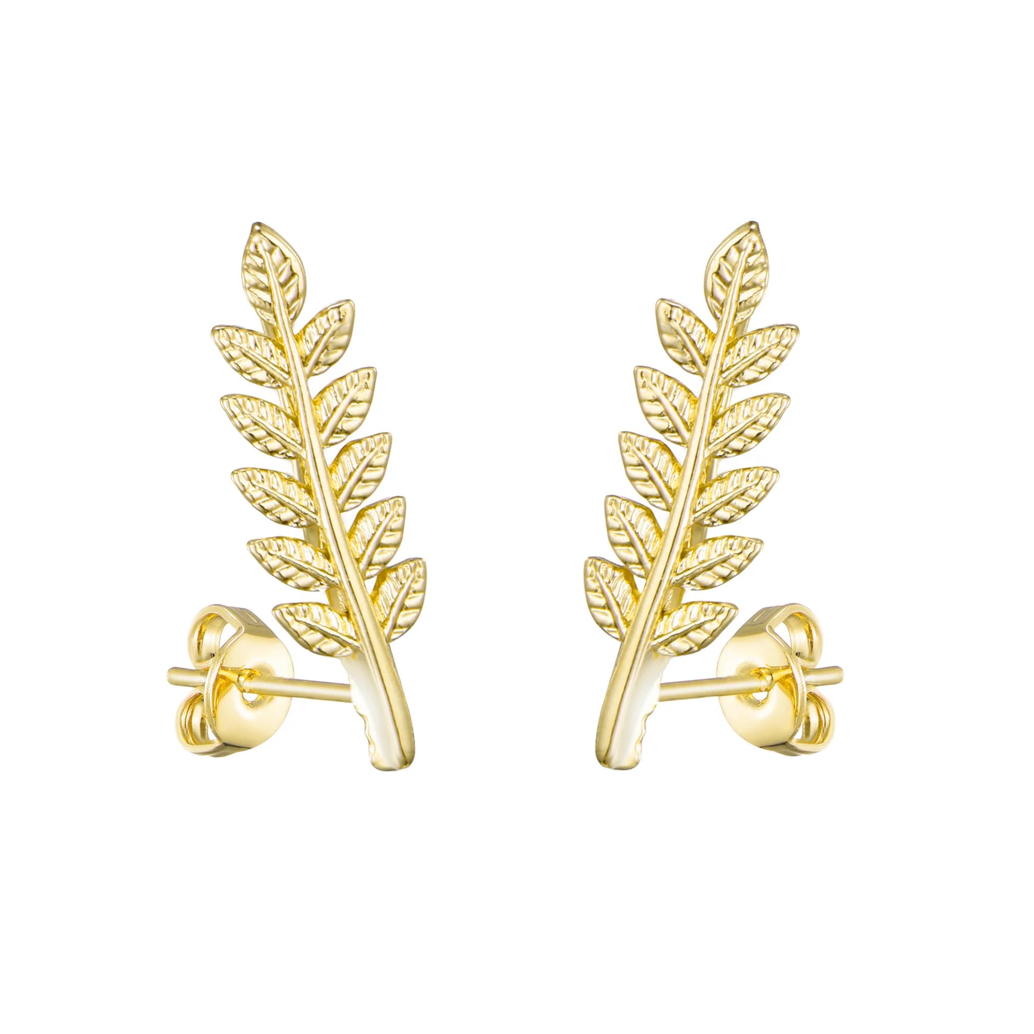 Philip Jones 18k Gold Plated Leaf Earrings