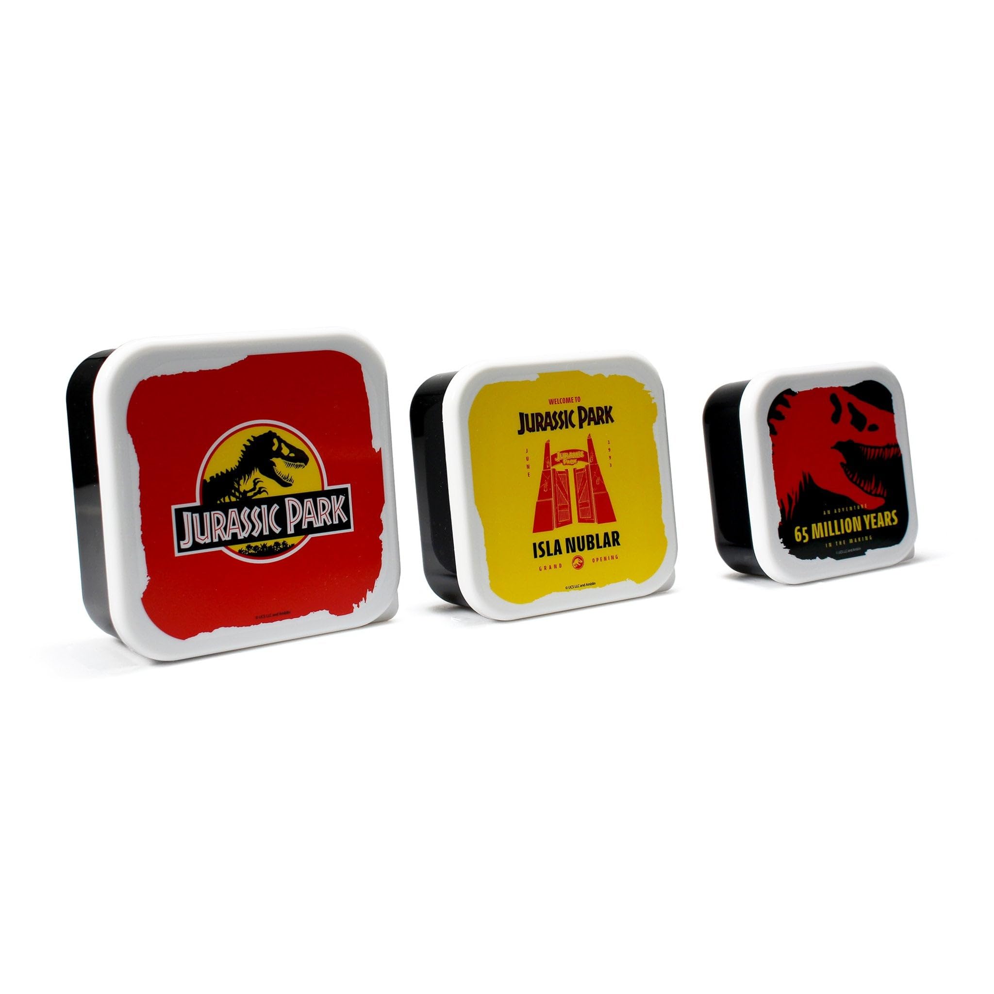 Half Moon Bay Jurassic Park - Snack Box Set with 3 BPA-Free Snack Boxes for Adults from 18 Years