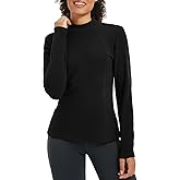 baleaf Women's Thermal Tops Winter Long Sleeve Shirts Warm Base Layer Running Gear Mock Neck Clothes Workout
