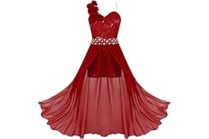 JEEYJOO Kids Girls Chiffon Sleeveless Sequined Birthday Prom Party Jumpsuit Pageant Dancing Romper Gowns