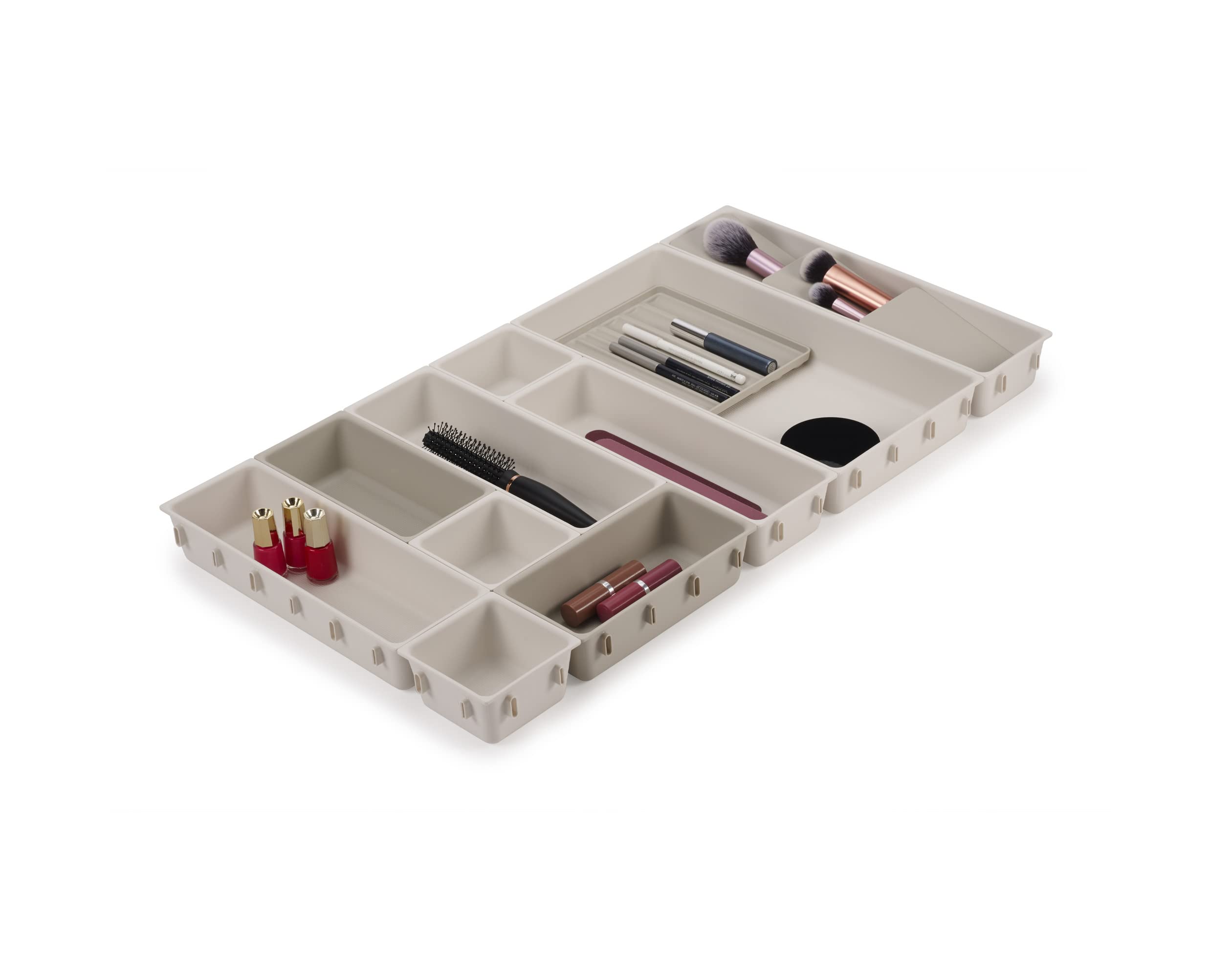 Joseph Joseph Viva - Modular 12-piece Makeup Beauty Drawer Organiser Set, Storage Boxes dividers for makeup, beauty grooming items, cosmetics, hair accessories — image 1