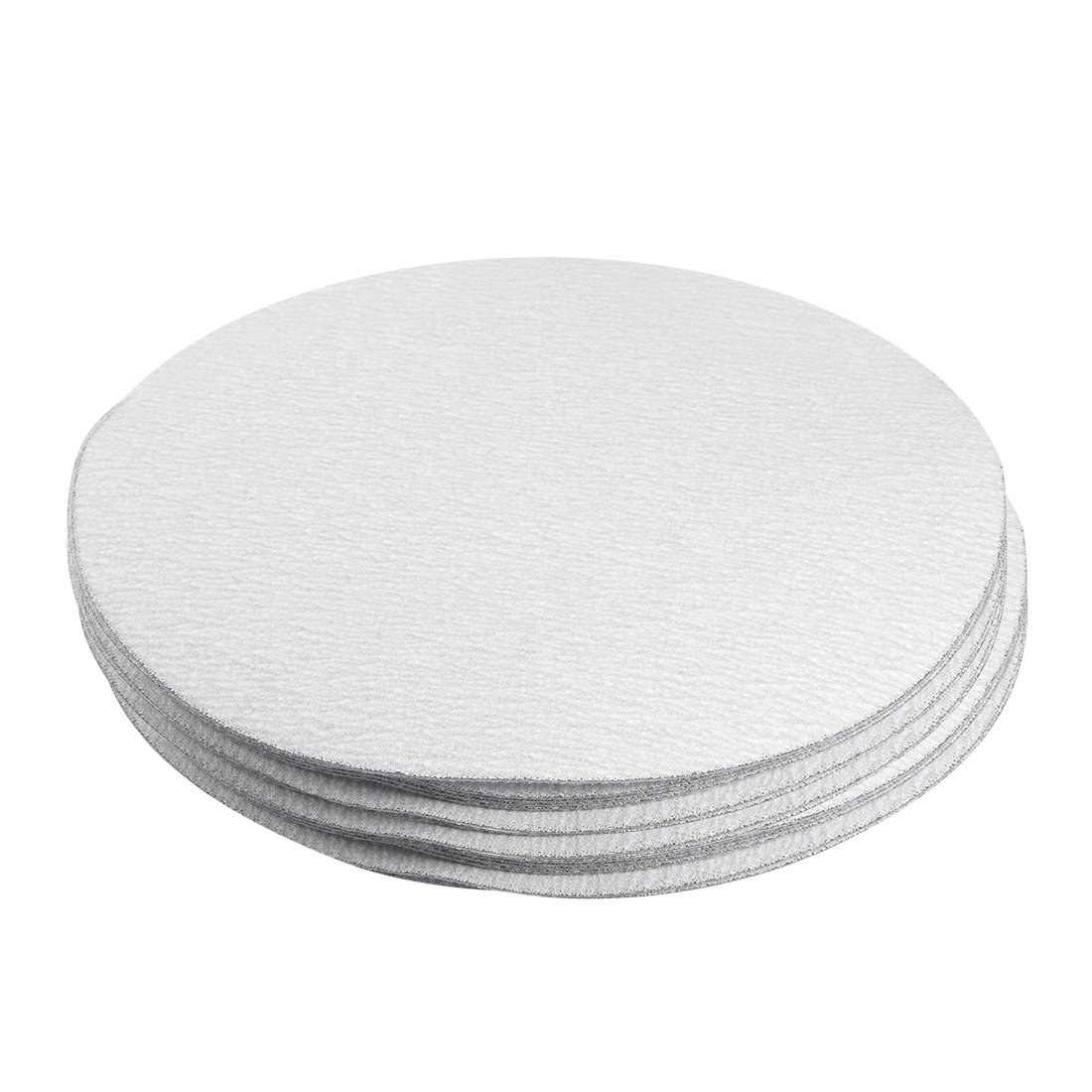 Sourcingmap 20 Pcs 7-Inch Aluminum Oxide White Dry Hook and Loop Sanding Discs Flocking Sandpaper 240 Grit