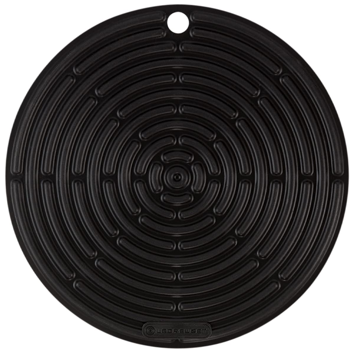 Le Creuset Cool Tool, Pot Holder/Trivet, Silicone, Round, 20 cm, Black, 93000230310200