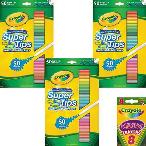 Crayola 150 ct Washable Super Tips Markers 50 Color Variety