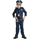 Dress Up America Police Costume for Kids – Realistic Cop Uniform with Shirt, Pants, Hat & Accessories - Halloween Costume