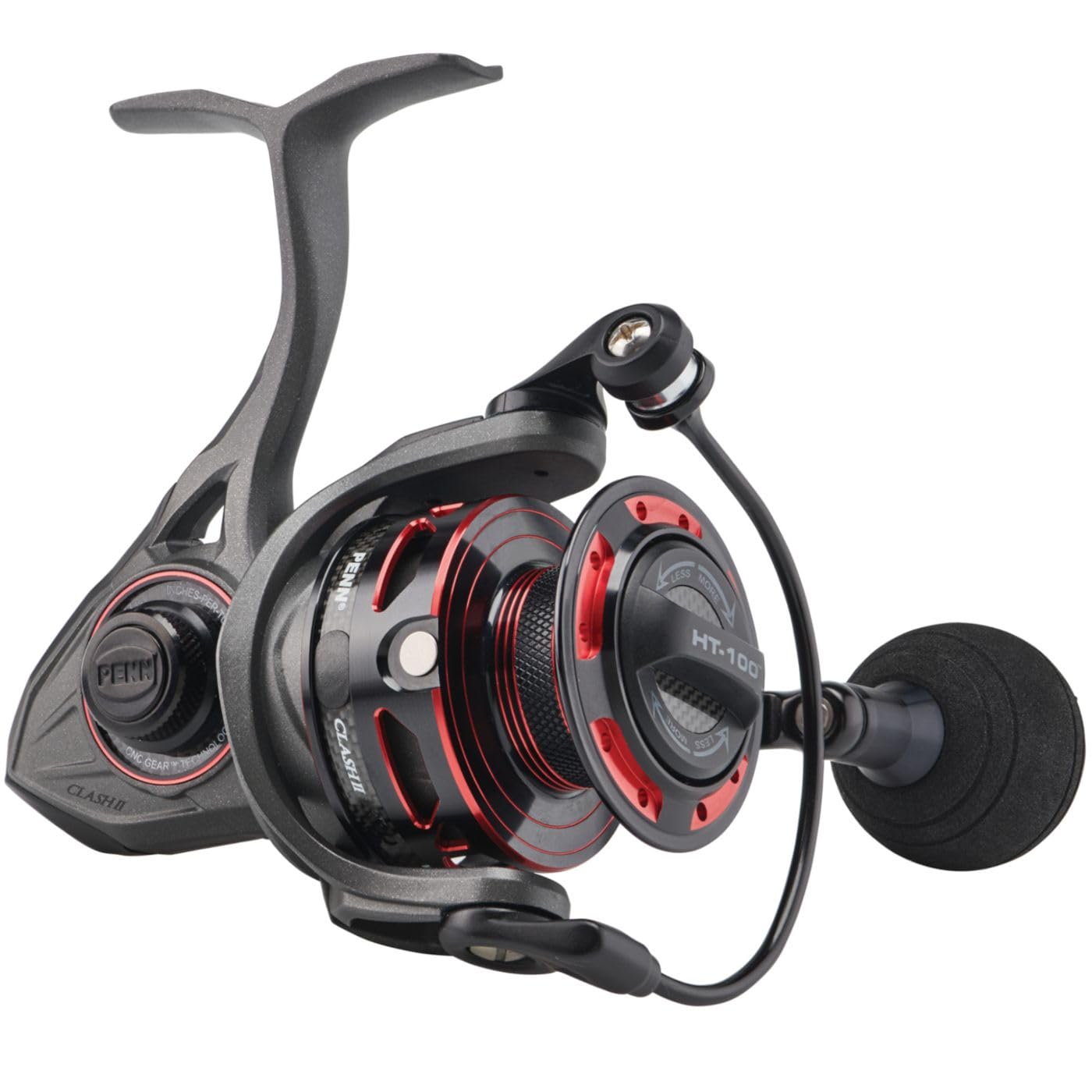 PENN Clash II Spinning Fishing Reel, Grey/Black