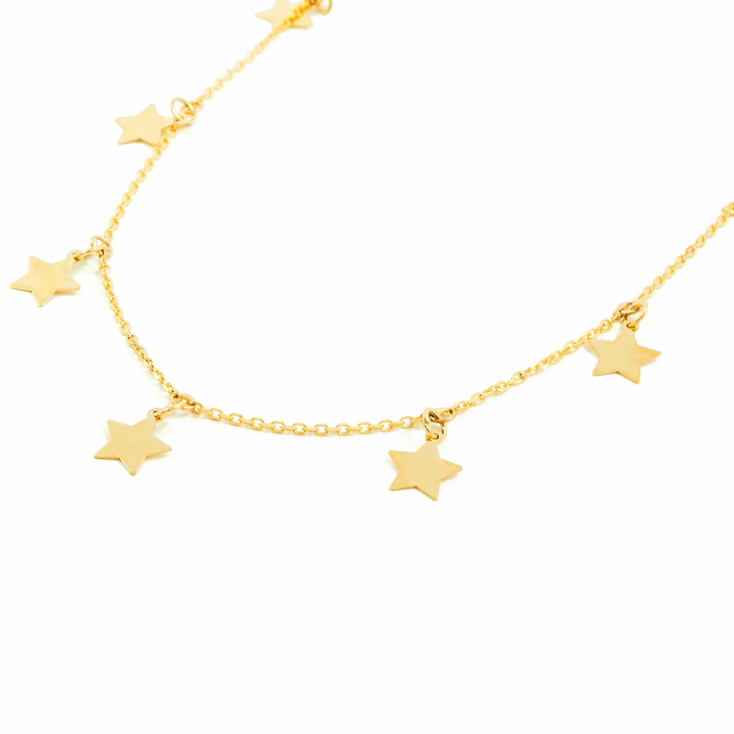 Mondepetit - 9ct Yellow Gold Stars Necklace 40 cm