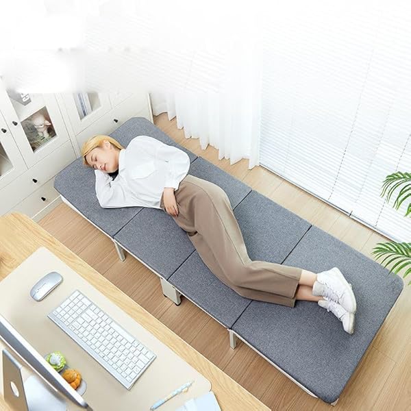 ECENTAUR ADULTS HEAVY METAL PORTABLE FOLDING BED FOLDABLE OUTDOOR CAMPING BED WITH FOAM GUEST OFFICE FLOOR SLEEPING WIDE