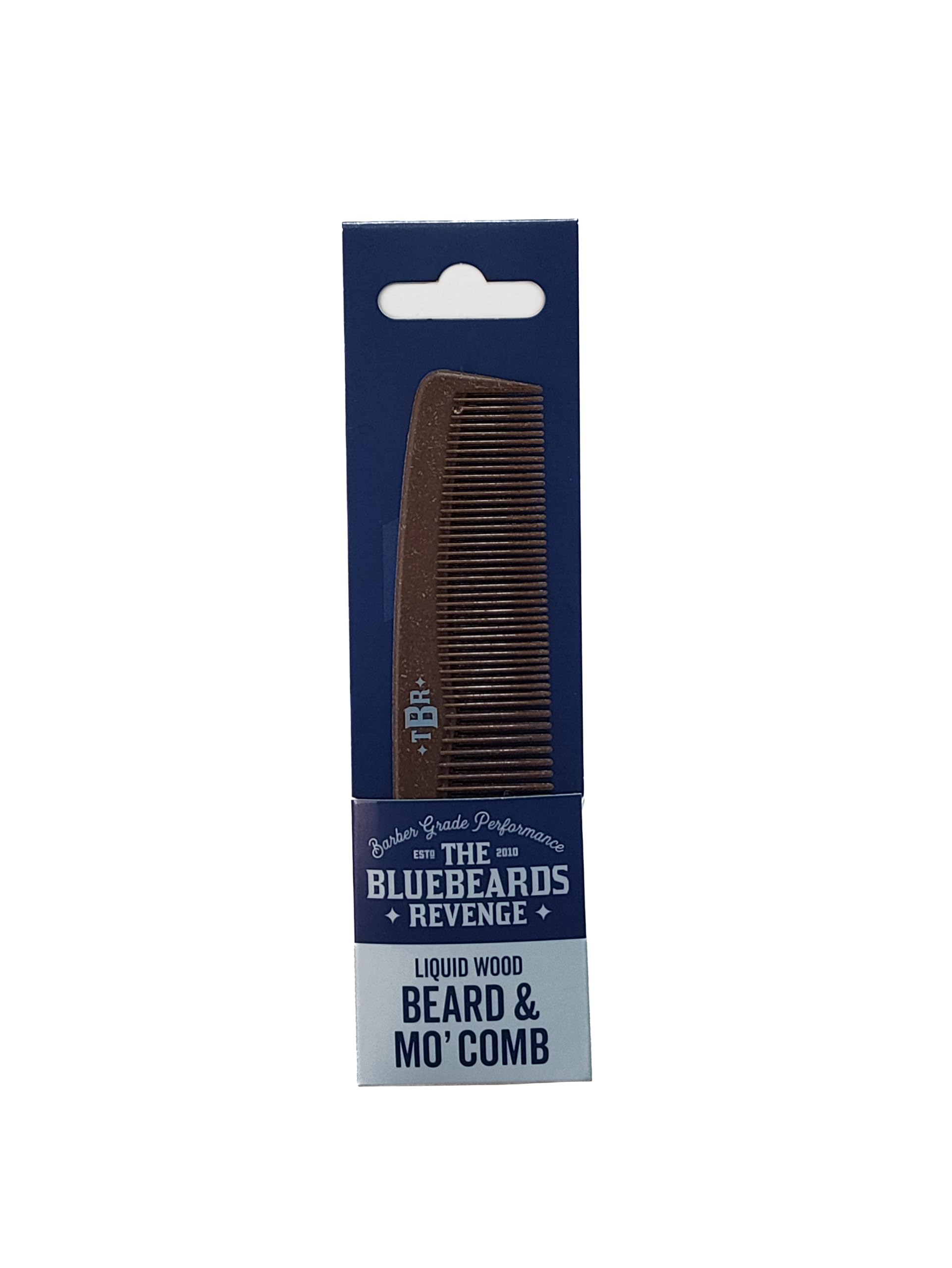 The Bluebeards Revenge, Liquid Wood Beard And Moustache Comb For Men, Plastic Free Fine And Medium Tooth Pocket Styling Comb