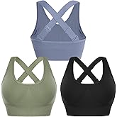 Sykooria Adjustable Sports Bra for Women High Support Padded Workout Tops Packs Gym Fitness Running Yoga Bras