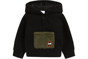 Coco&RARA Toddler Baby Boy Girl Fleece Sweatshirt Baby Long Sleeve Hooded Embroidery Tops Fall Winter Clothes