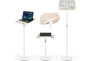 TNNOP Floor Standing Book Stand, Foldable Book Holder for Reading with Page Clips, 19"–51" Height Adjustable, Sturdy Podium Stand for Reading, Bible, Laptop, Cookbooks, or Projector