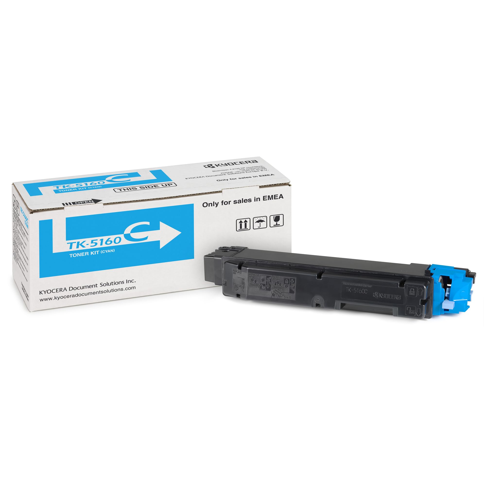 Kyocera TK-5160C Toner Cyan, 12.000 Pages, Original Premium Printer Cartridge 1T02NTCNL0 for ECOSYS P7040cdn