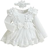 Baby Girl Dress Romper Flowers Embroidery Baby Lace Romper Infant Girl Fall Winter Clothes with Headband
