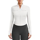 YEOREO CoreFlex Womens Workout Jackets Cropped Zip Up Athletic Jackets Arsene Slim Fit Yoga Running Tops with Thumb Holes