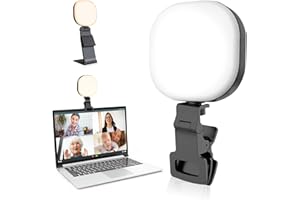 Aureday Selfie Light, LED High Power Clip-on Phone Light with Adjustable Stand, Dimmable Streaming Light for Computer/Laptop/Webcam/iPad, for Zoom Calls/Video Conference/Live Streaming