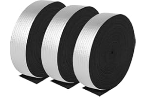 AMZAOMNN Pipe Insulation Wrap 2" Wide X 32.8 Ft Outdoor Foam Freezer Tape with Aluminum Foil, Winter Cold Hot Water Pipe Winterizing Heat Preservation, Self-Adhesive Wrap for Reduce Heat Loss (3Roll)胶带