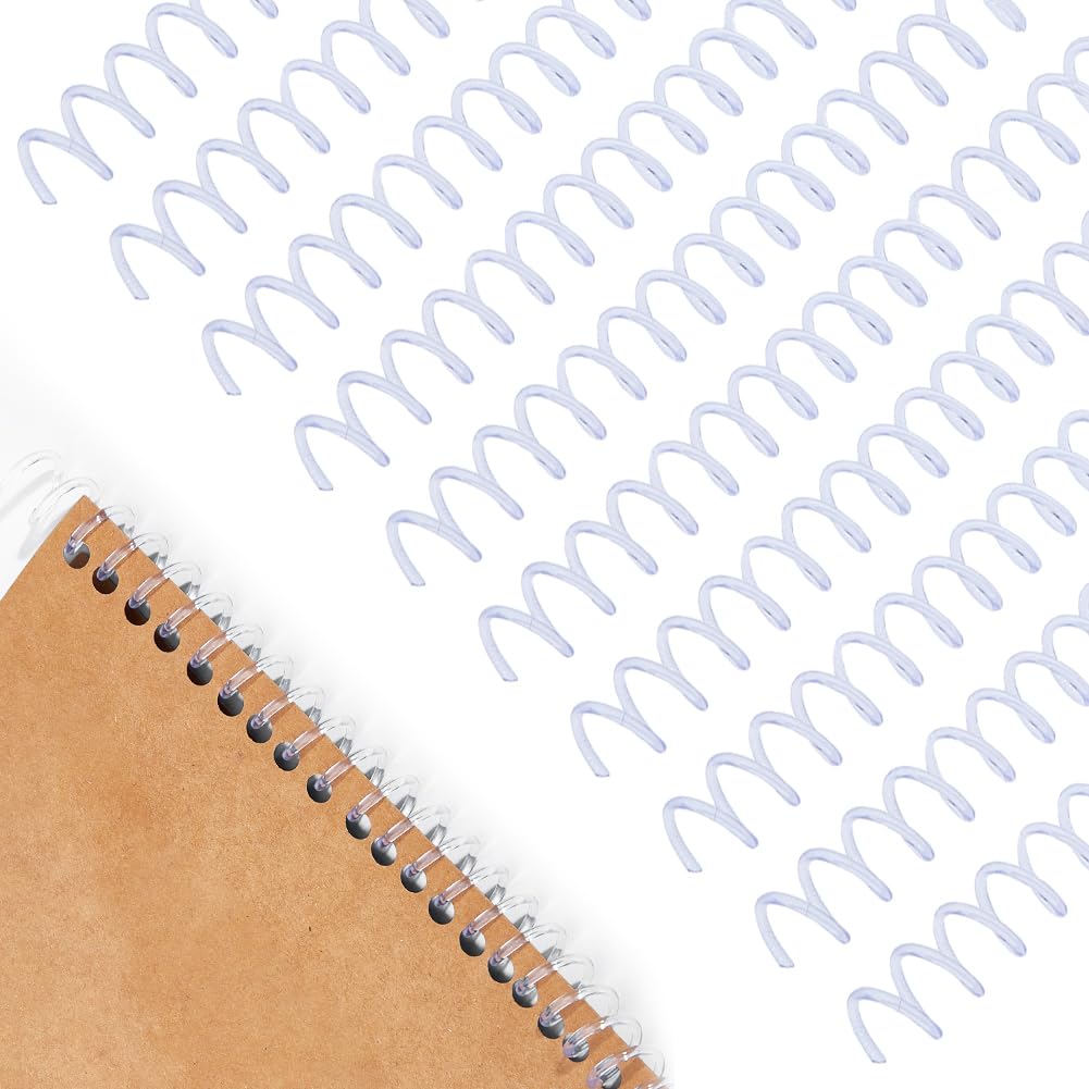 Hobbspring 40Pcs Spiral Binding Spines 0.59 inch Binding Loose Leaf Spiral Rings Clear Plastic Binder Combs Spines 30 Holes Binding kit for Students Teachers Office Document Notebook Business Projects