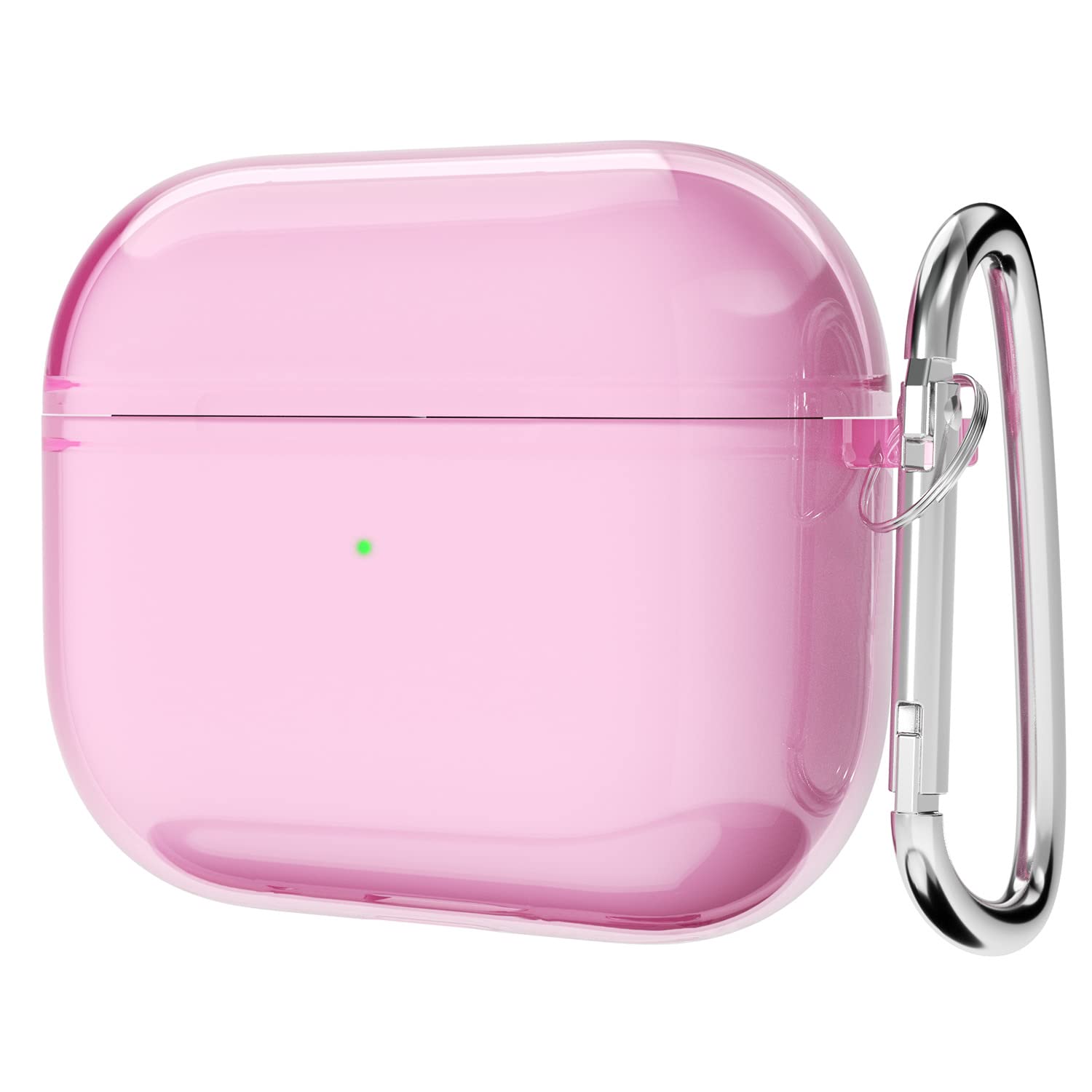 Svanove for Airpods 3 Case Clear Hard Plastic, Transparent Simple Cute Airpods 3rd Generation Case with Keychain, Girly Y2k Aesthetic Trendy Airpods Cover Accessories for Women Girl, Pink