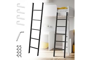 60" RV Bunk Bed Ladder, 60Inch Heavy Duty Travel Trailer Bed Ladders, Metal Camper Bunk Bed Ladder with 4 Hook and Foot Caps,