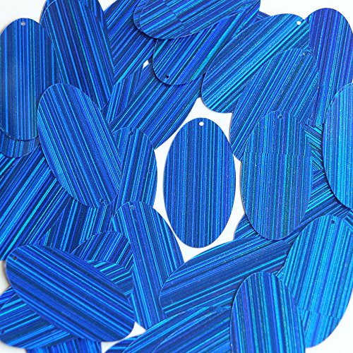 Sequin Oval Royal Blue City Lights Reflective Metallic 1.5 inch Couture Loose Pailletttes. Made in USA.