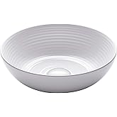 KRAUS Viva™ Round White Porcelain Ceramic Vessel Bathroom Sink, 13 in. D x 4 3/8 in. H, KCV-204GWH