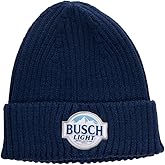 Busch Light Mountain Logo Heavy Ribbed Roll Up Beanie - Navy