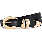 IDUNNVERVE Belts for Women with Gold Buckle – Adjustable Black leather Belt for Jeans, Dress, Pants