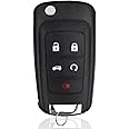Lehicriar Car Key Fob Keyless Entry Remote Compatible with 2010-2019 Chevy Cruze/Camaro/Impala/Equinox/GMC Terrain/Buick Lacrosse 5 Buttons Key for OHT01060512 (1 Pack)