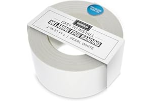WoodPress® 2 inch Pearl White Melamine Edge Banding, Pre-Glued Veneer Tape – 25 ft Roll - Iron-On for Easy DIY Application – Will Cover The Edge of a Standard 8' x 4' MDF Panel