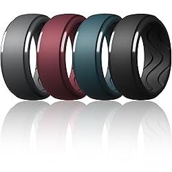 Egnaro Men's Silicone Rings 10mm Wide 2.5mm