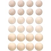 uxcell 24pcs Round Wood Balls 30+35+40mm Diameter Unfinished Solid Wooden Beads, Small Natural Craft Balls for DIY Craft Projects Art Ornaments