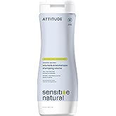ATTITUDE Hair Shampoo for Sensitive Dry Scalp, EWG Verified, Soothing Oat, For Thin Hair, Naturally Derived Ingredients, Vegan and Plant-Based, Volume and Shine, Unscented, 16 Fl Oz