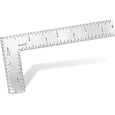 Stainless Steel Carpenter Square, Metal L Shaped Ruler, 4 Inch &times;2 Inch Framing Square Measuring Tool for Engineer Carpenter