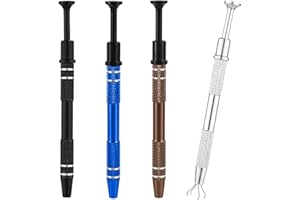 4pcs 4-Claw Jewelry Pick Up Tool, Stainless Steel Piercing Ball & Jewelry Grabber Ic Chip Pickup Tool Diamond Tweezers for Mi