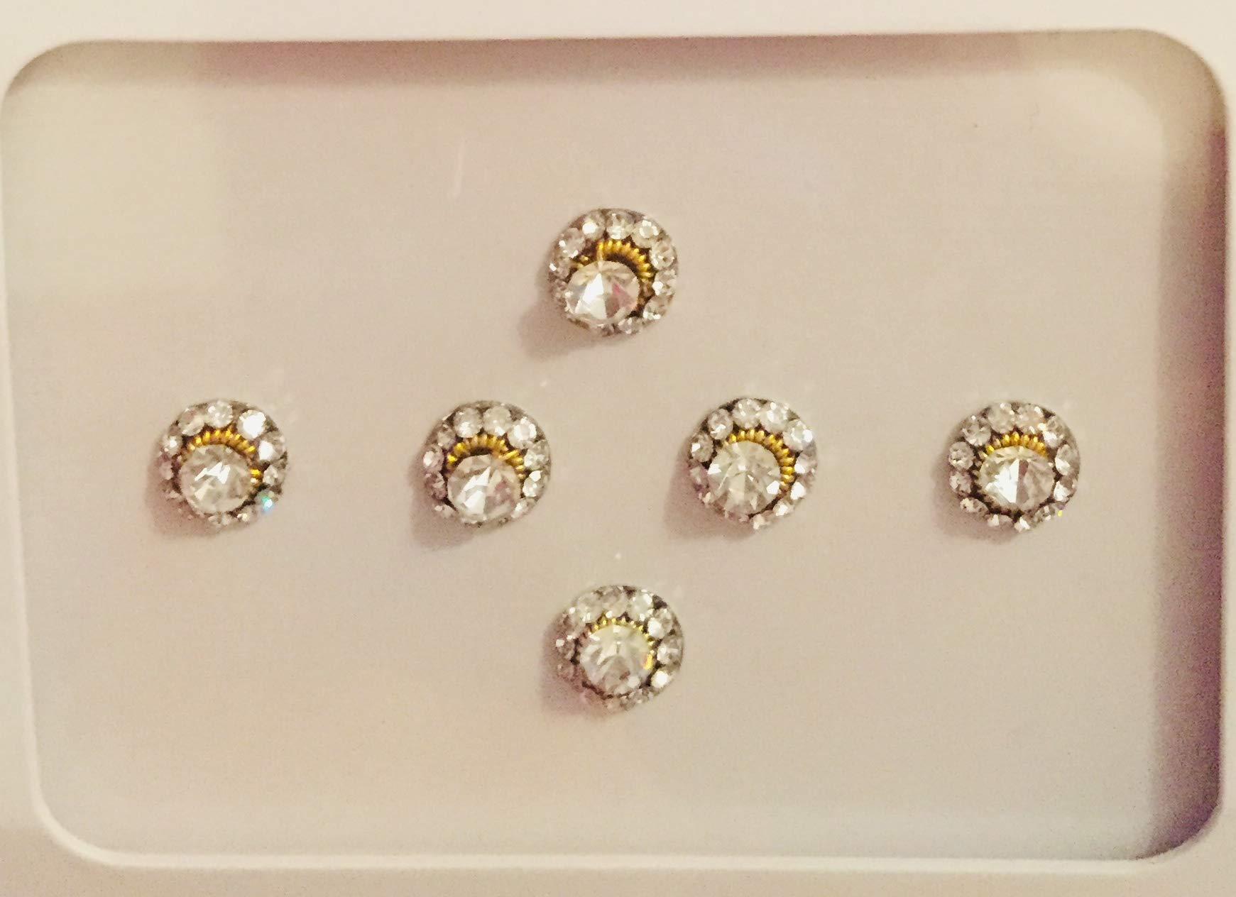 B2817 Silver Gold Stone Round Bindi Tattoo Tikka Bollywood Party Sticker