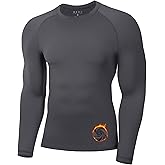 Poekuao Thermal Compression Shirts for Men Long Sleeve Fleece Lined Base Layer Top Athletic Undershirt Cold Weather Gear