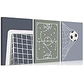 Soccer Wall Art Football Enthusiasts Painting Picture Wall DÉCor Inspirational Boys Football Home Decoration Poster Print Artwork For Bedroom Girls Room Boys Room Teen Kids Playroom 12x16In Framed