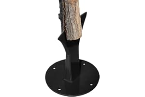 Meyoppm Firewood Kindling Splitter, Heavy Duty Forged Steel Manual Log Splitter, Firewood Kindling Tool for fireplaces, Camping, and Outdoor use（Black）