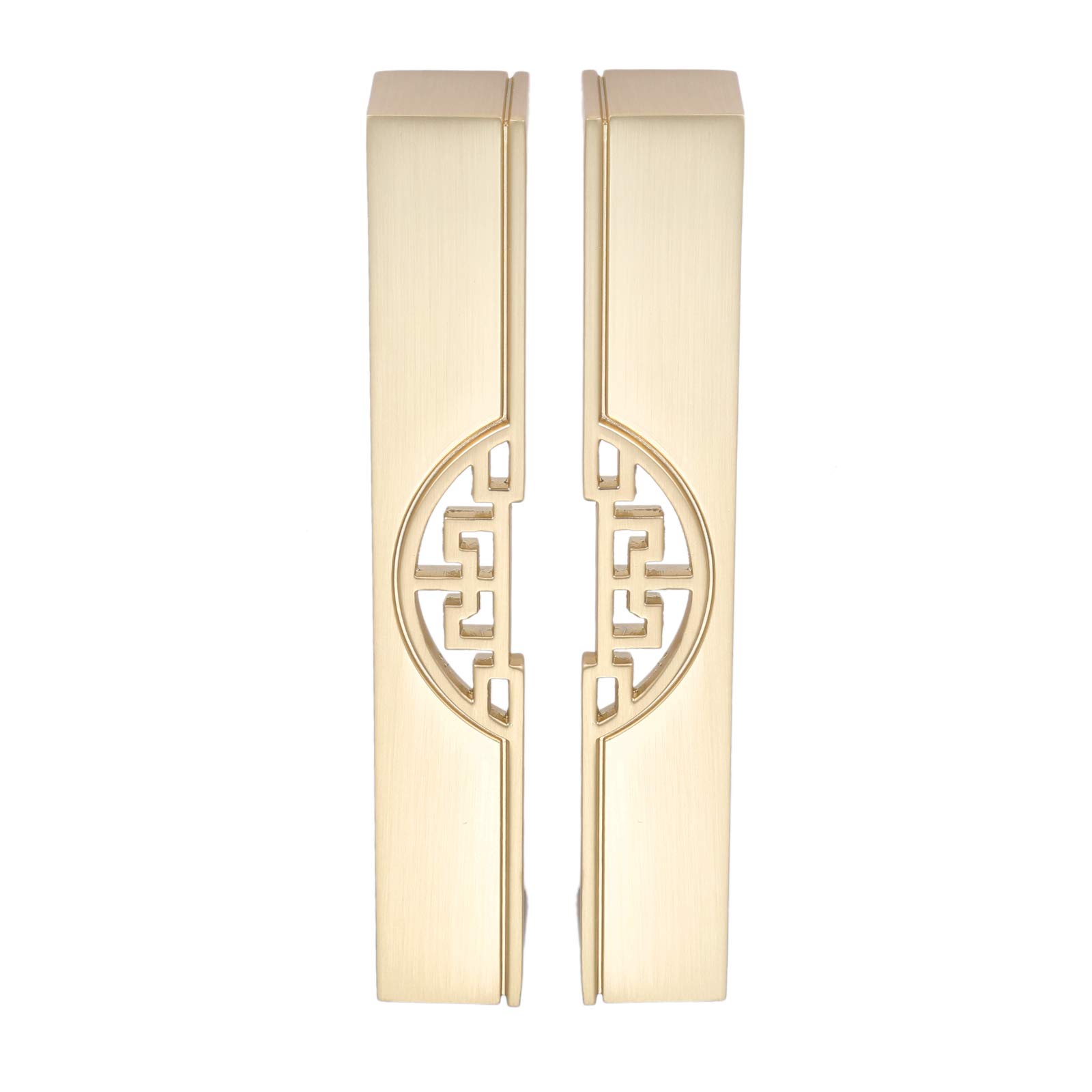 Mgoodoo Pull Handles for Interior Doors 128mm Cupboard Handle Gold Vintage Shed Door Zinc Alloy Knobs Hole Pitch-Pack of 2