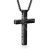 Gnamy Basketball Cross Necklace Gifts for Boys Men, Cross with Bible Verse Stainless Steel Pendant Chain Valentines Easter Christian Religious Jewelry Gifts for Him Kids Teenage Teens