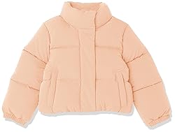 Amazon Essentials Girls' Cropped Full-Zip Puffer