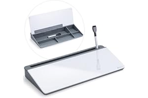 Varhomax Desk Whiteboard Dry Erase Glass Whiteboard, Desktop White Board to-do List Memo Notepad for Home Office and School A