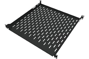 1U Server Rack Shelf - 19" Rackmount Tray - 17.7" (450mm) Deep 4-Post Fixed Mount for Computer Network/AV/IT Equipment Cabinet Enclosure - Vented for Maximum Airflow (Black) - Tupavco TP1711