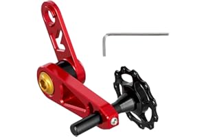 Single Speed Chain Tensioner with Oval Chainring Converter, Aluminum Chain Guide with Spring Loaded Pulley, Stainless Steel K