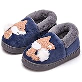 Ainikas Toddler Boys Girls Slippers Fluffy Little Kids House Slippers Warm Fur Cute Animal Home Slipper