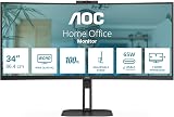 AOC CU34V5C 34 Inch Curved QHD Monitor 100Hz USB-C Docking 65W HDR view 2