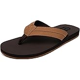 ChayChax Mens Flip Flops Arch Support Comfort Beach Thong Sandals with Ultra Cushion Footbed